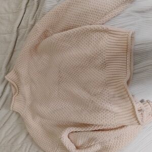 Turtleneck white crocheted/knit